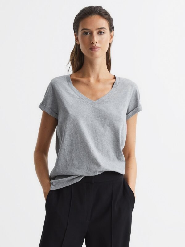 Uniqlo Dry T-Shirt (V Neck) , Color-Grey