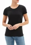 USA Gap Women Favorite Crewneck T-Shirt, Black Shimmer Shine, Size: M