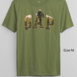 USA Gap Kids Graphic T-Shirt, Motocross Green, Size: M