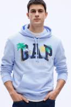 USA Men Gap City Logo Hoodie, Color: Bicoastal Blue - Clothing-L