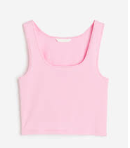 BKK H&M Women Cropped vest top, Color: Light Pink, Size: S