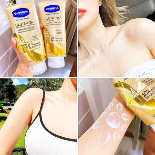 BKK Vaseline Healthy Bright Gluta-Hya Serum Burst UV Lotion (Flawless Glow) - 300ml