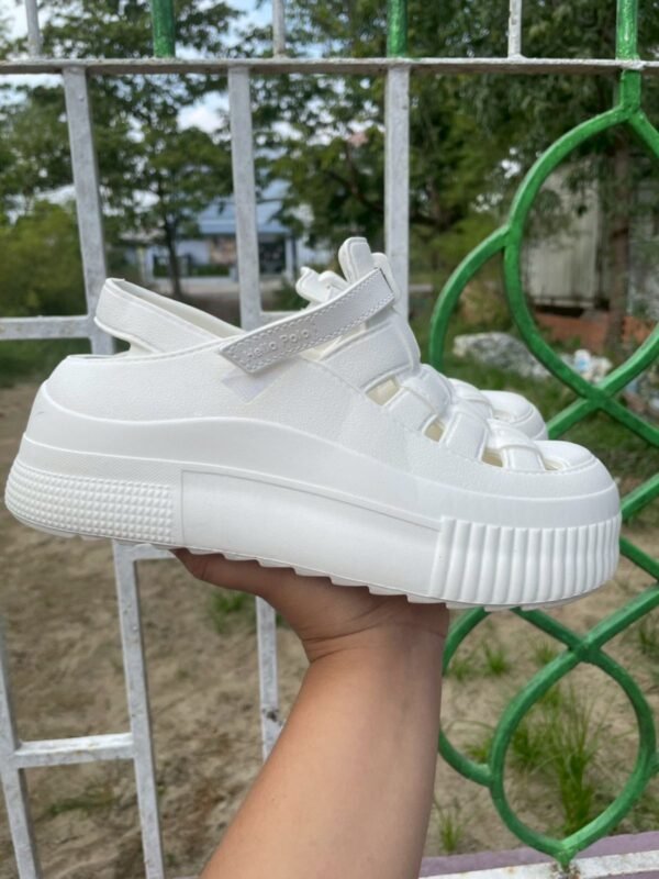 BKK Hello polo fashion women shoes slip-on, Color: White