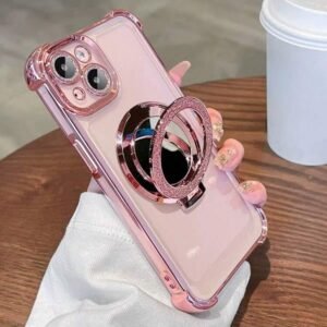BKK Shein Air Cushion Shockproof Makeup Mirror Magnetic Support TPU Electroplated Phone Case