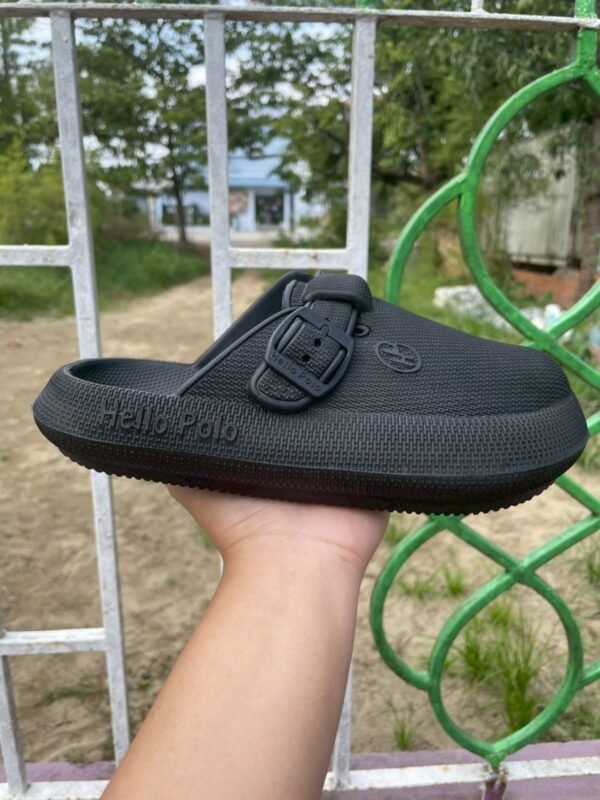 BKK Hello polo unisex open toe slippers, Color: Black