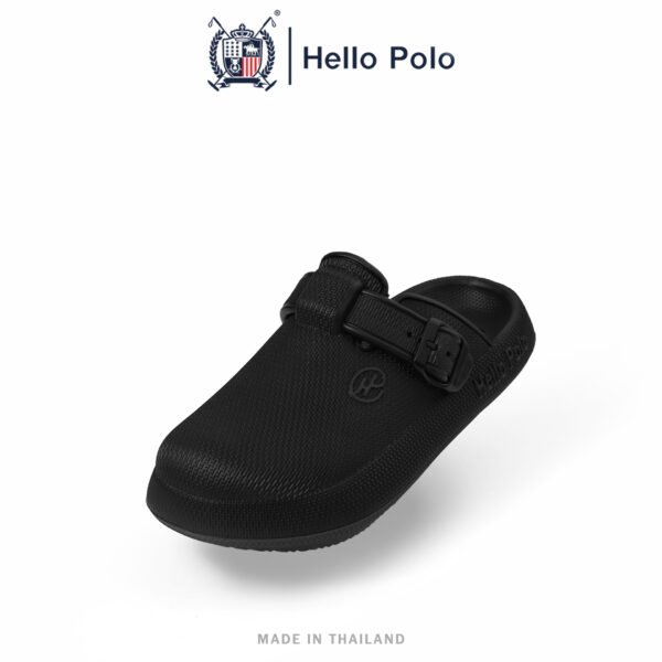 BKK Hello polo unisex open toe slippers, Color: Black