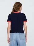 USA Gap Shrunken Graphic Ringer T-Shirt, Color: Navy Uniform