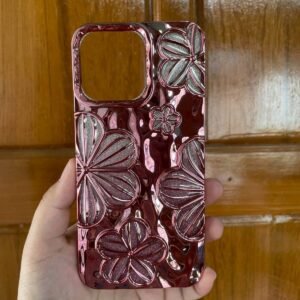 BKK Shein Glitter Electroplated Vintage Minimalist Personalized 3D Oil Painting Flower TPU Phone Case