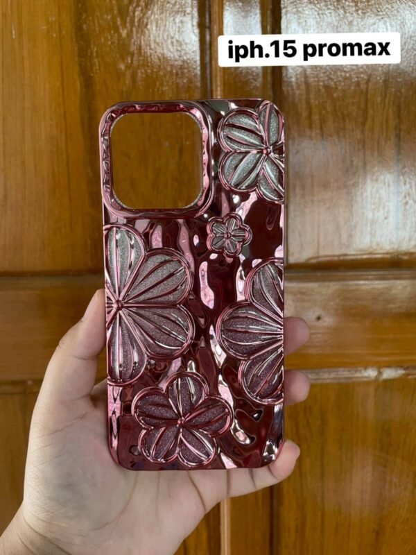 BKK Shein Glitter Electroplated Vintage Minimalist Personalized 3D Oil Painting Flower TPU Phone Case