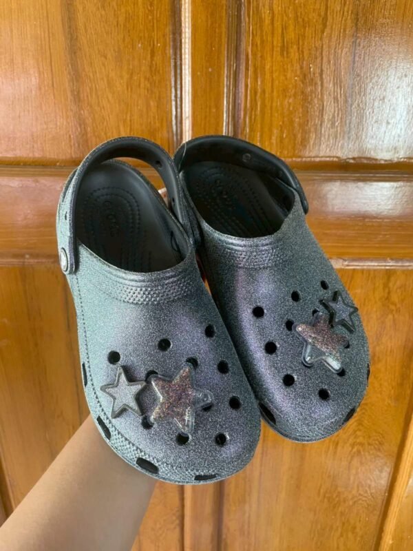 Crocs Classic Platform Clog, Iridescent Glitter Embellished Clog, Color: Multi Glitter