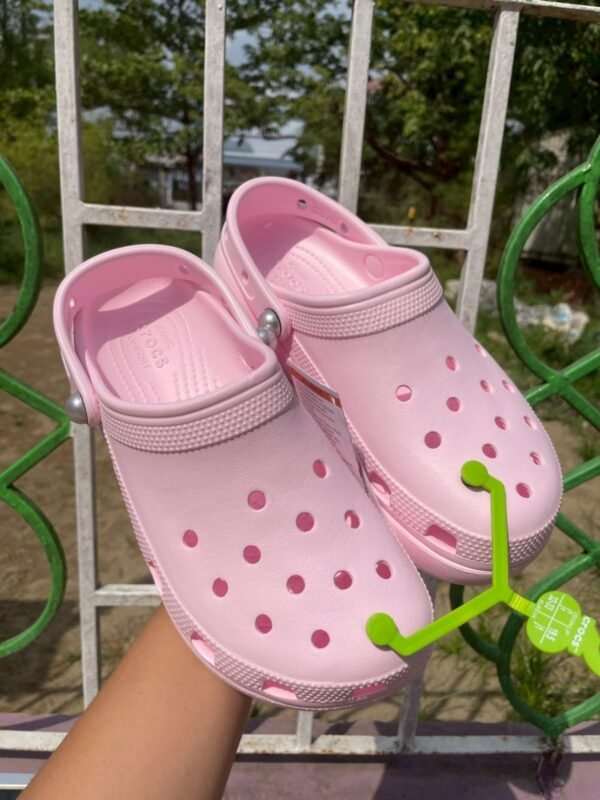 Crocs Classic Platform Pearl Clog, Color: Pink Milk