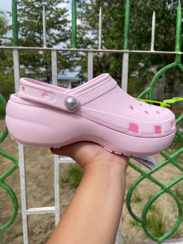 Crocs Classic Platform Pearl Clog, Color: Pink Milk